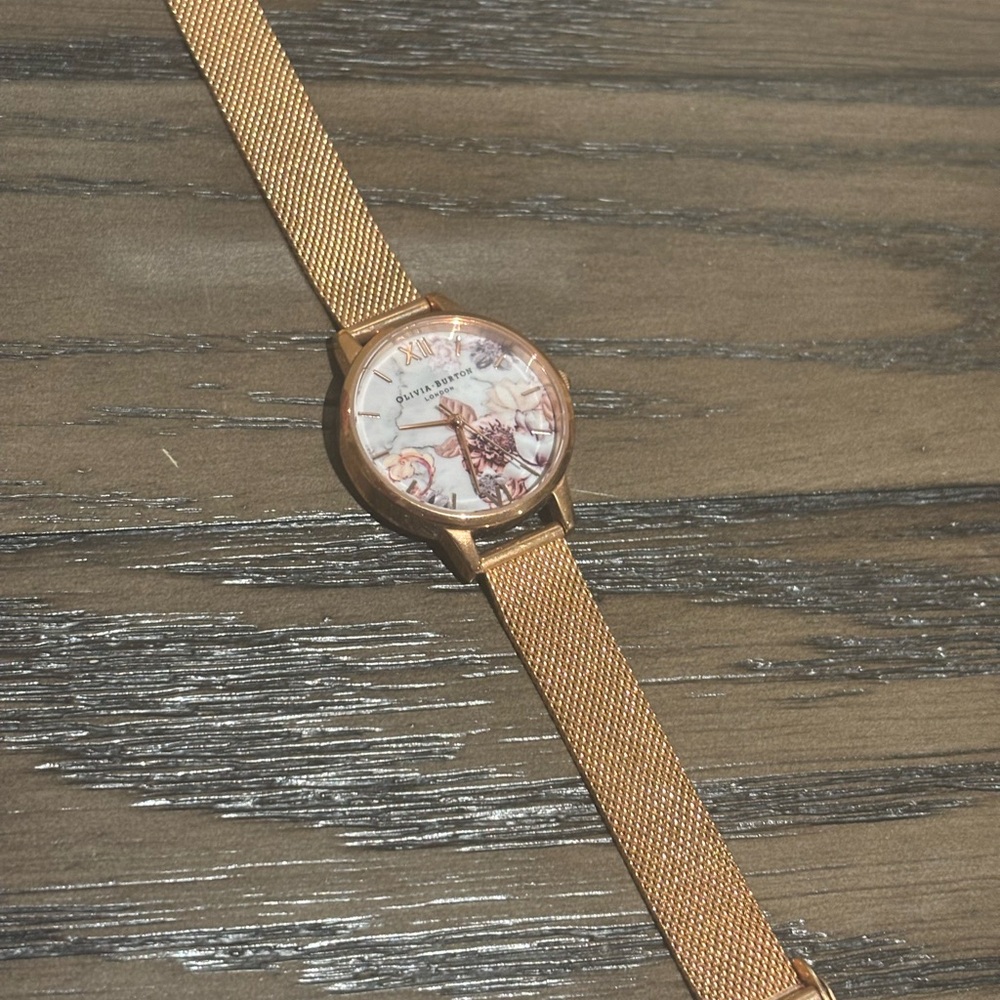OLIVIA BURTON Gold Mesh Strap Watch